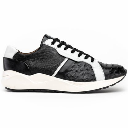 Marco Di Milano Lyon II Ostrich Quill & Calfskin Sneakers