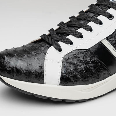Marco Di Milano Lyon II Ostrich Quill & Calfskin Sneakers