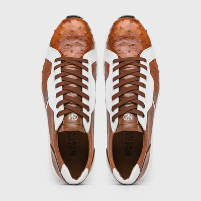 Marco Di Milano Lyon II Ostrich Quill & Calfskin Sneakers