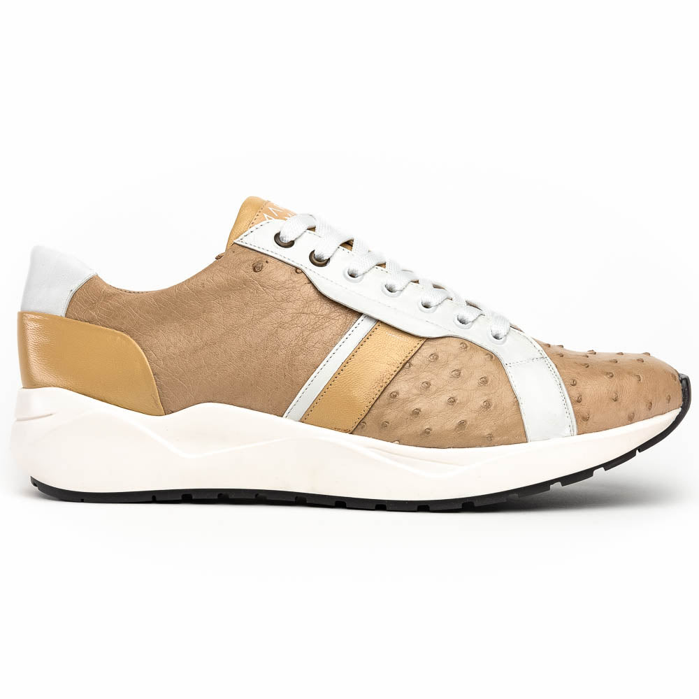 Marco Di Milano Lyon II Ostrich Quill & Calfskin Sneakers