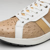 Marco Di Milano Lyon II Ostrich Quill & Calfskin Sneakers 14 LYON II_OSTRICH_BLACK-WITHE_8  - from alligatorwarehouse.com