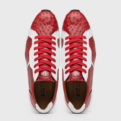 Marco Di Milano Lyon II Ostrich Quill & Calfskin Sneakers