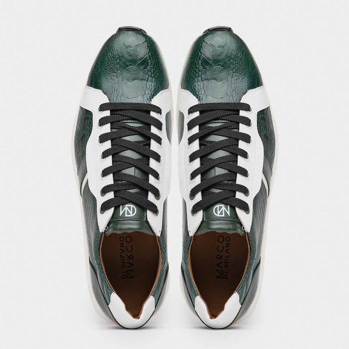 Marco Di Milano Lyon - Green & White Leather Loafers