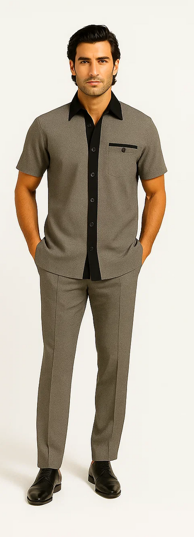 Men’s Houndstooth Walking Suit by Dreams by Zacchi – 2 Piece Lei sure Set in black/white- $99 5   - from alligatorwarehouse.com