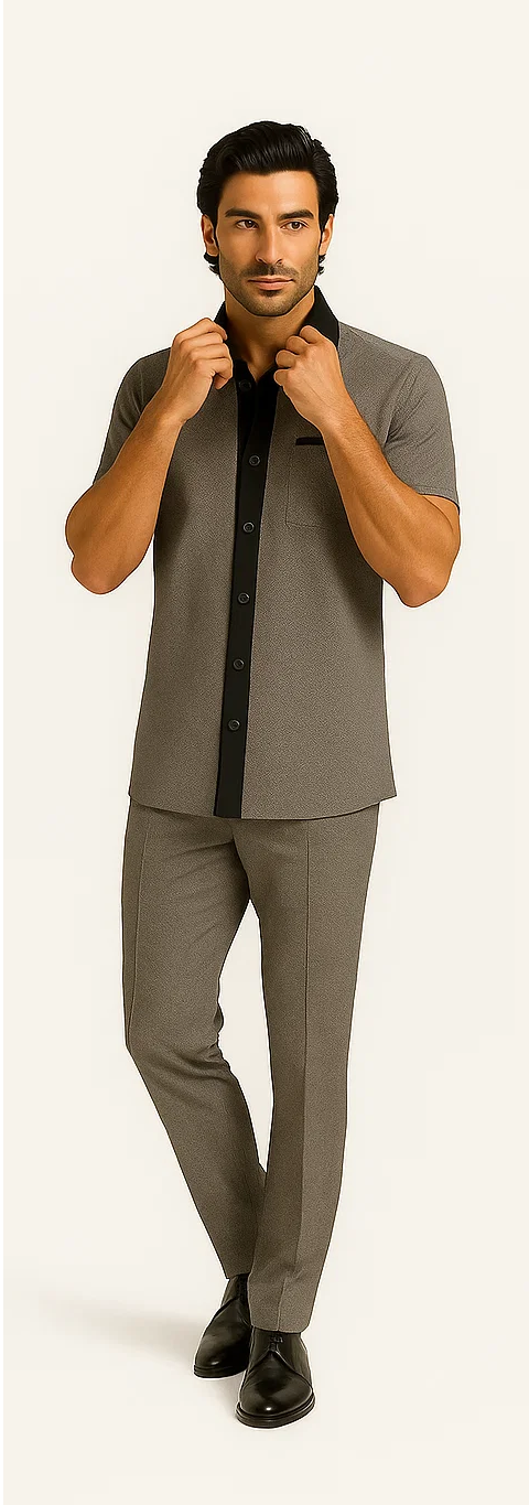 Men’s Houndstooth Walking Suit by Dreams by Zacchi – 2 Piece Lei sure Set in black/white- $99 7   - from alligatorwarehouse.com