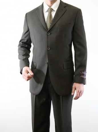 Regular Fit 2 Piece Suit 3 Button in Dark Olive