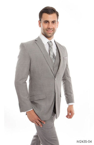 Tazio Men's 3-Piece Fit Glen Plaid Suit