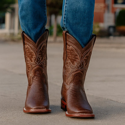 Botas Cuadrada de Armadillo Lizard Original