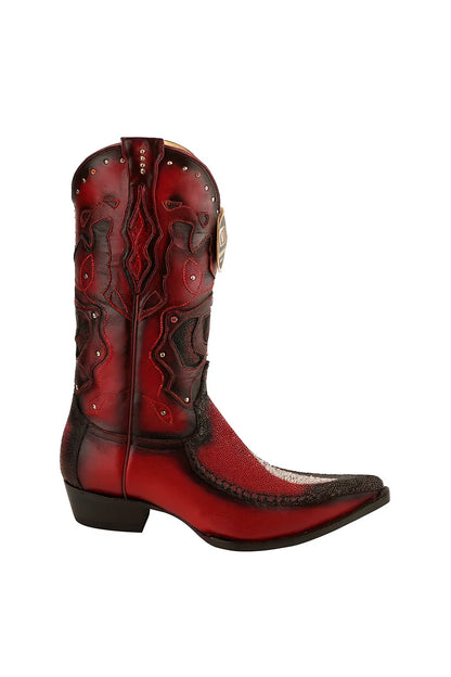 Men's King Exotic Stingray Boots 3x Toe Handcrafted Handcrafted (495v21243)