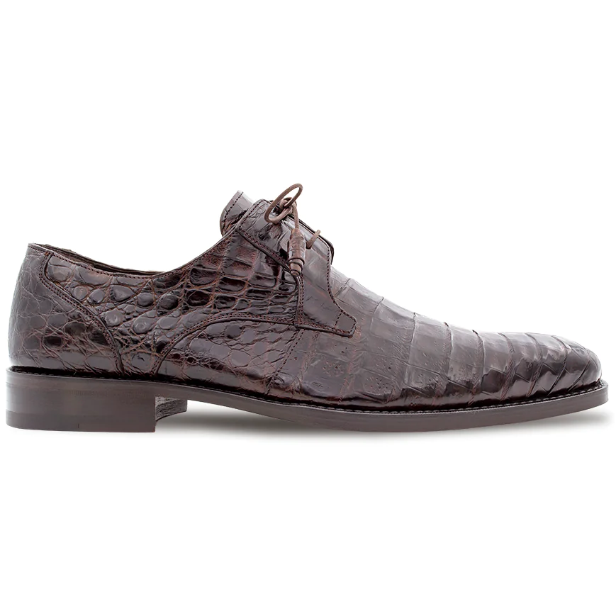 Mezlan Anderson Crocodile Derby Shoes Dark Brown (13584-F)