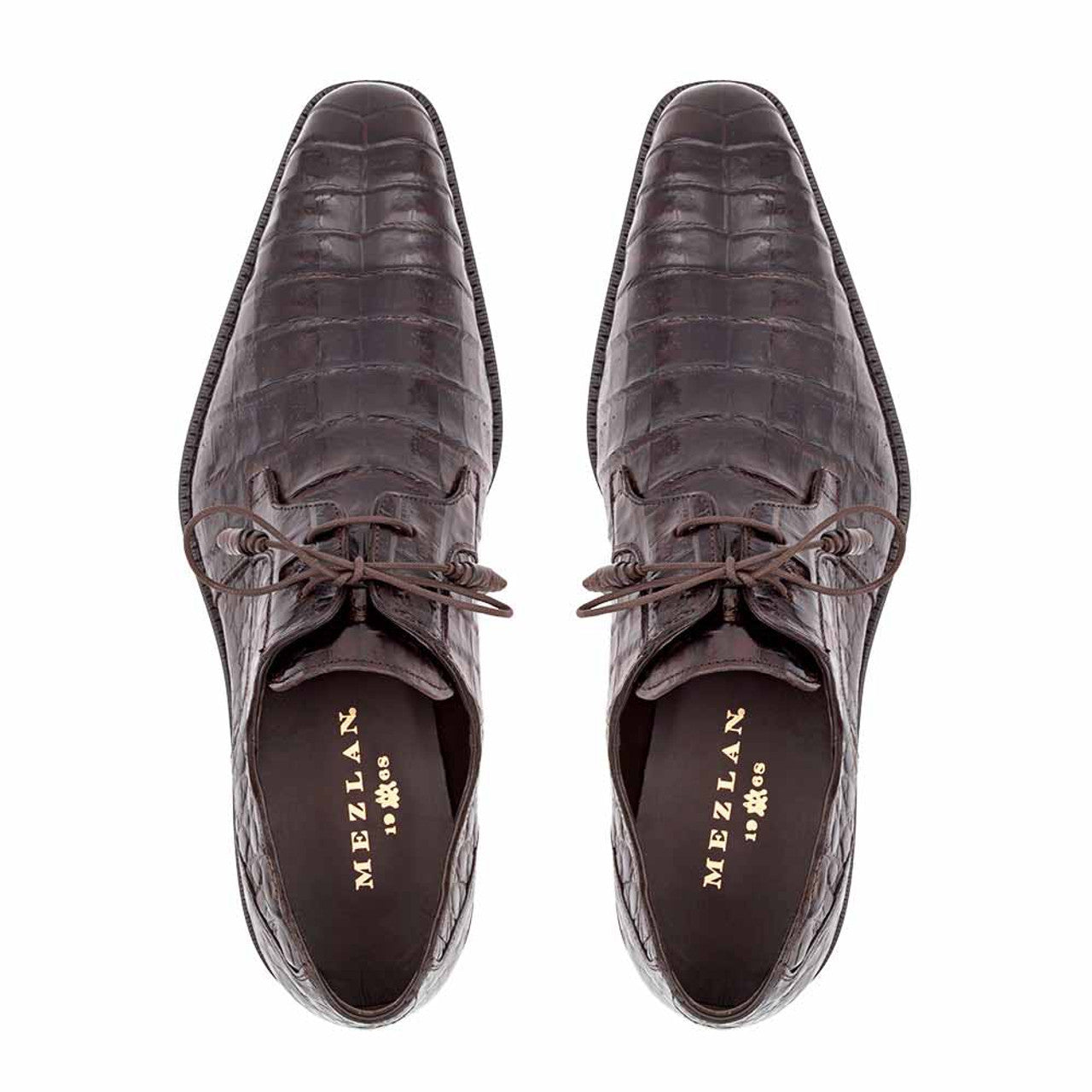 Mezlan Genuine Crocodile Brown Anderson Lace-Up