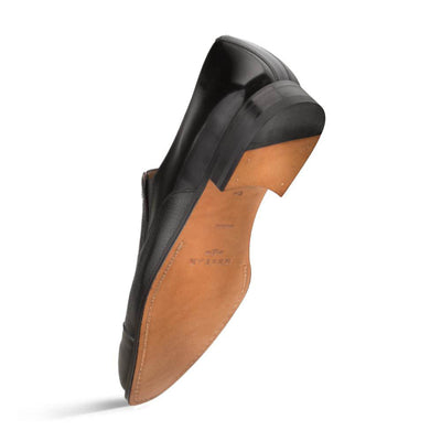 Mezlan Milani Calfskin & Deerskin Black Slip On Men's Loafer 4   - from alligatorwarehouse.com