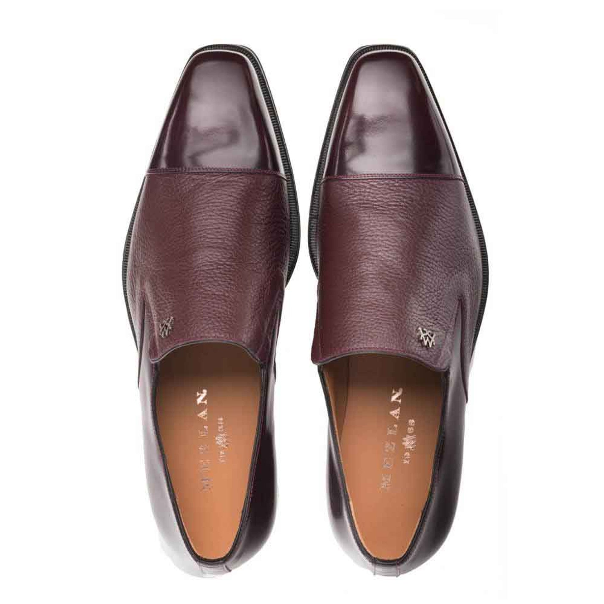 Mezlan Milani Burgundy Calfskin & Deerskin Men’s Classic Dress Slip On