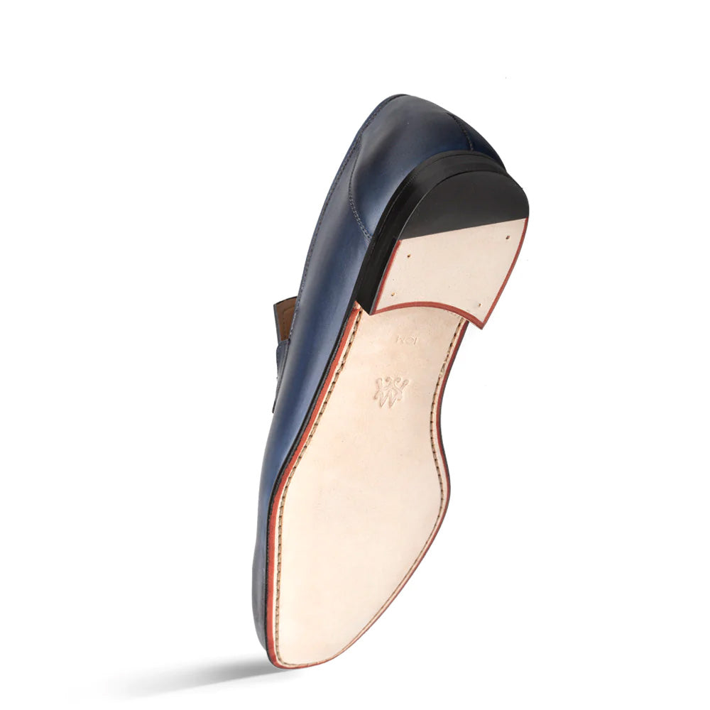 Mezlan Brunello Two-Tone Bit Loafer Pearl Grey / Navy (21100)