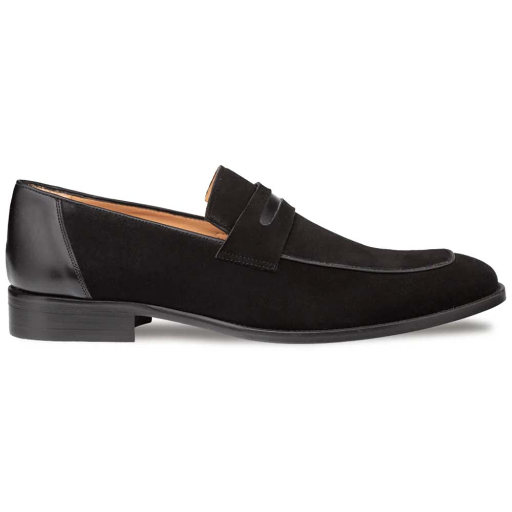 Mezlan Galeno Suede Penny Loafer Black (21247)