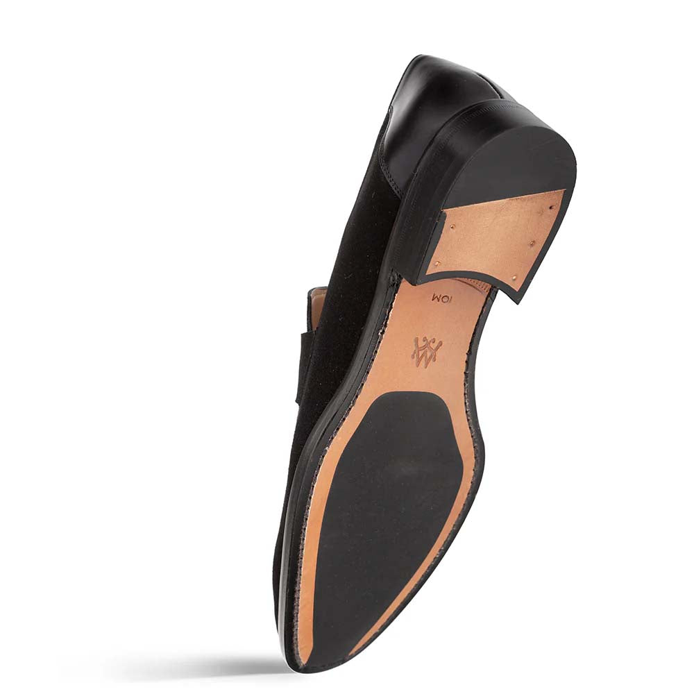 Mezlan Galeno Suede Penny Loafer Black (21247)