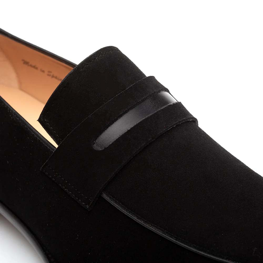 Mezlan Galeno Suede Penny Loafer Black (21247)