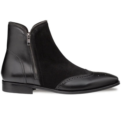 Mezlan Camilleri Calf / Suede Zip Boot Black (21343)