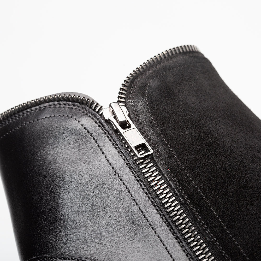 Mezlan Camilleri Calf / Suede Zip Boot Black (21343)