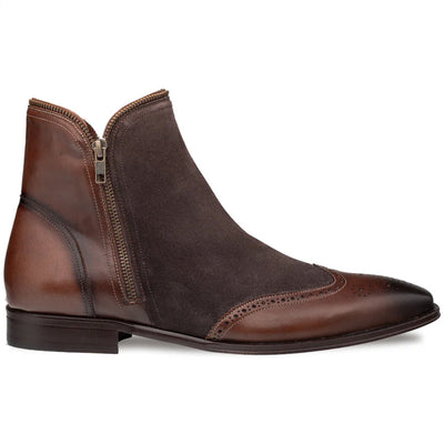 Mezlan Camilleri Calf / Suede Zip Boot Brown (21343)
