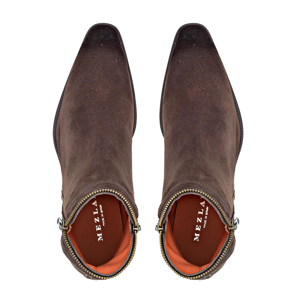 Mezlan Moretti Suede Zip Boot Brown (21686)