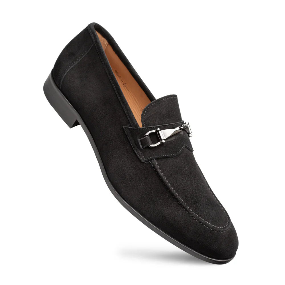 Mezlan Bracco Suede Ornament Loafer Black (21735)