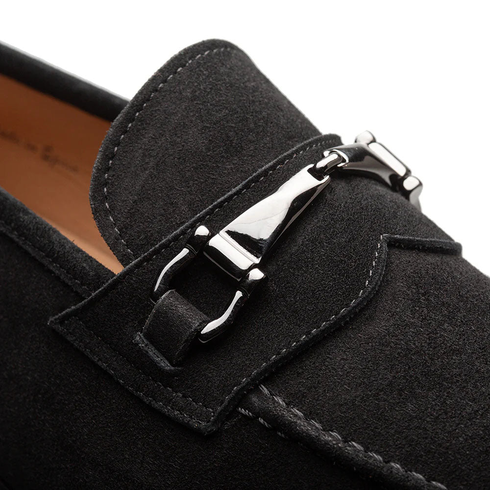 Mezlan Bracco Suede Ornament Loafer Black (21735)
