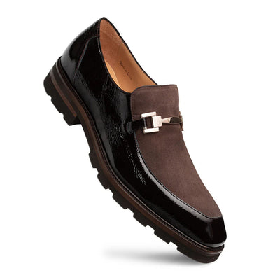 Mezlan Valone Hi-Shine & Suede Lug Slip-On Brown (21763)