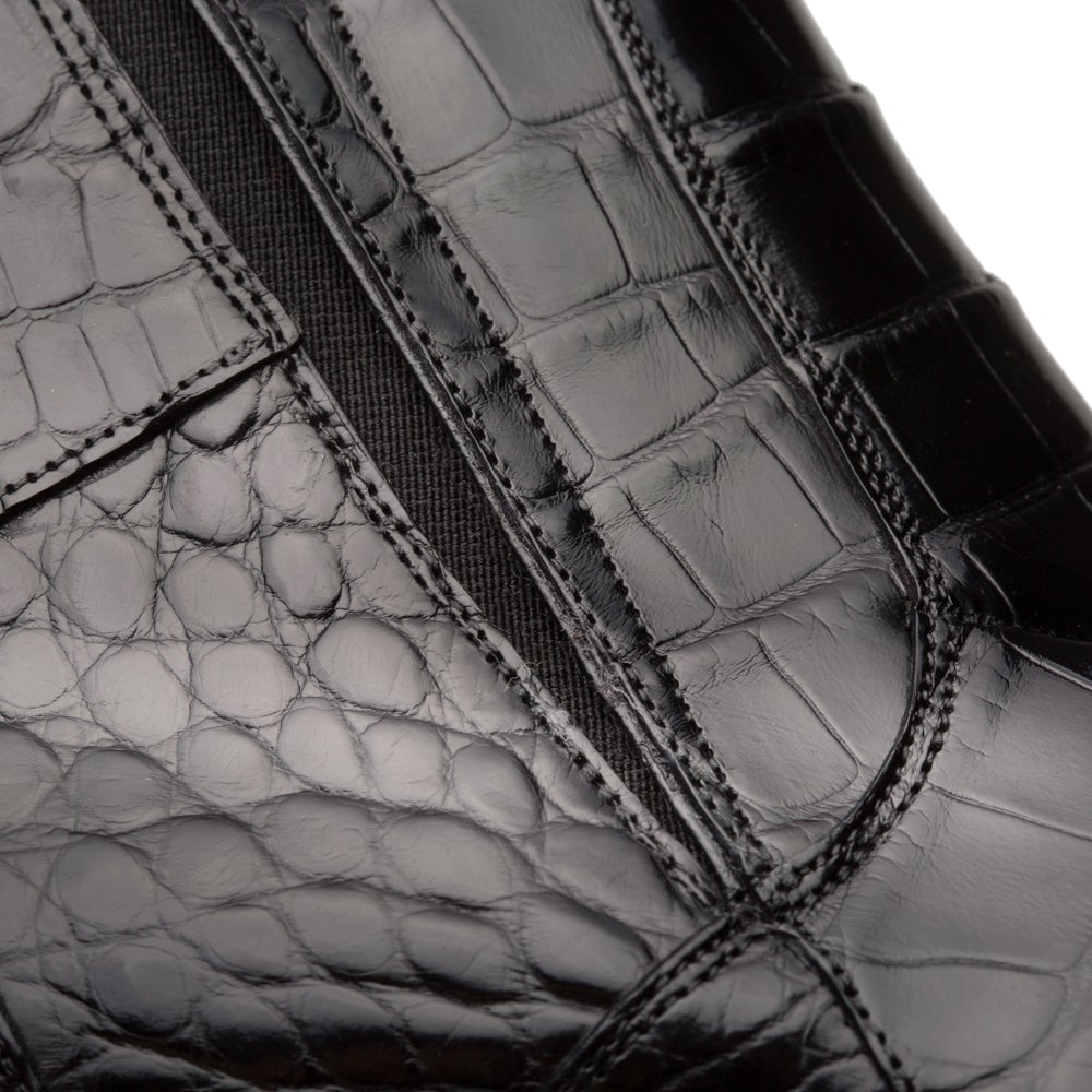 Mezlan Belucci Alligator Zipper Boots Black (3663-J)