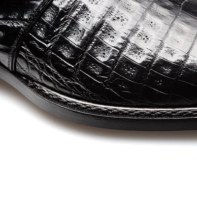 Mens Mezlan Prague Double Monk Strap Caiman Crocodile Dress Shoe in Cognac 8   - from alligatorwarehouse.com