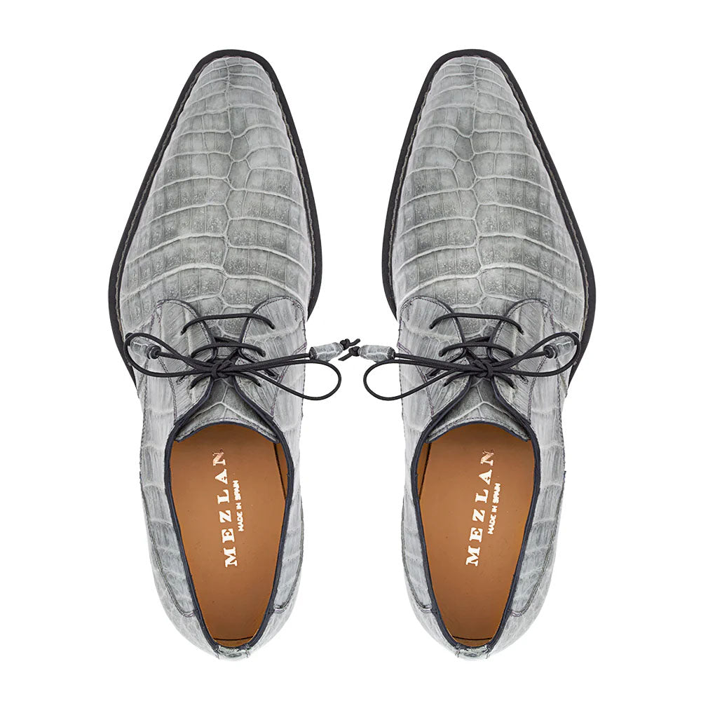 Mezlan Cratos Crocodile Derby Pearl Grey (50070-F)