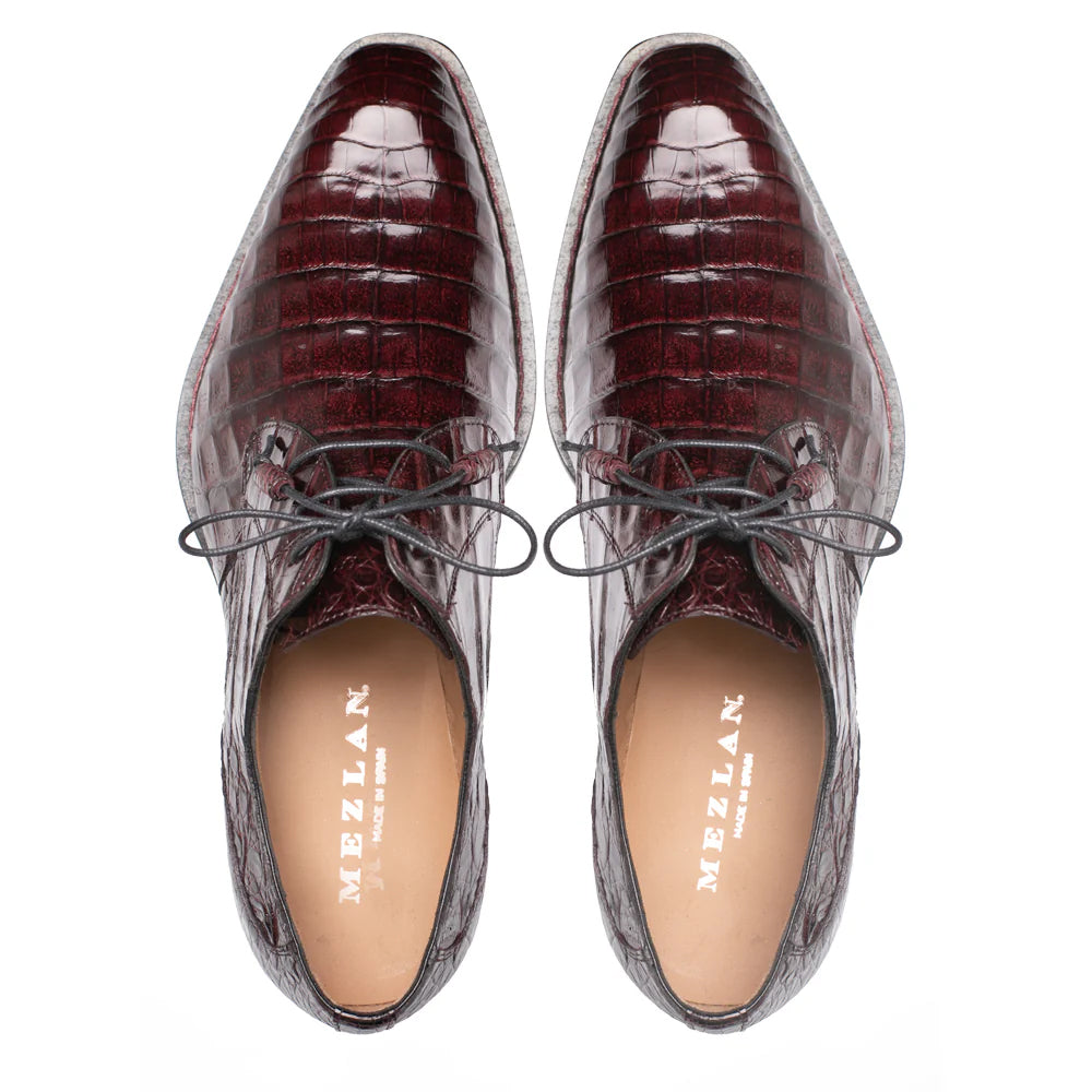 Mezlan Cratos Crocodile Derby Burgundy (50070-F)