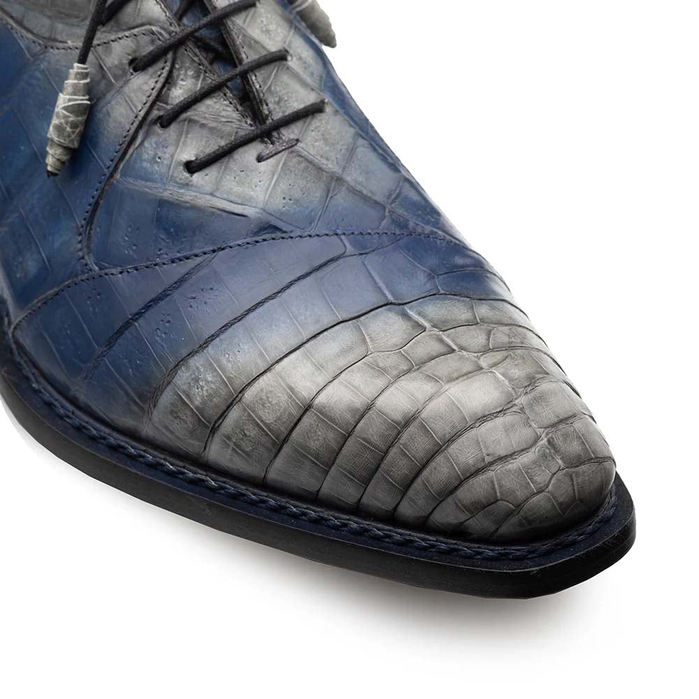 Mezlan Pueblo Crocodile Oxford Pearl Grey / Blue (50115-F)
