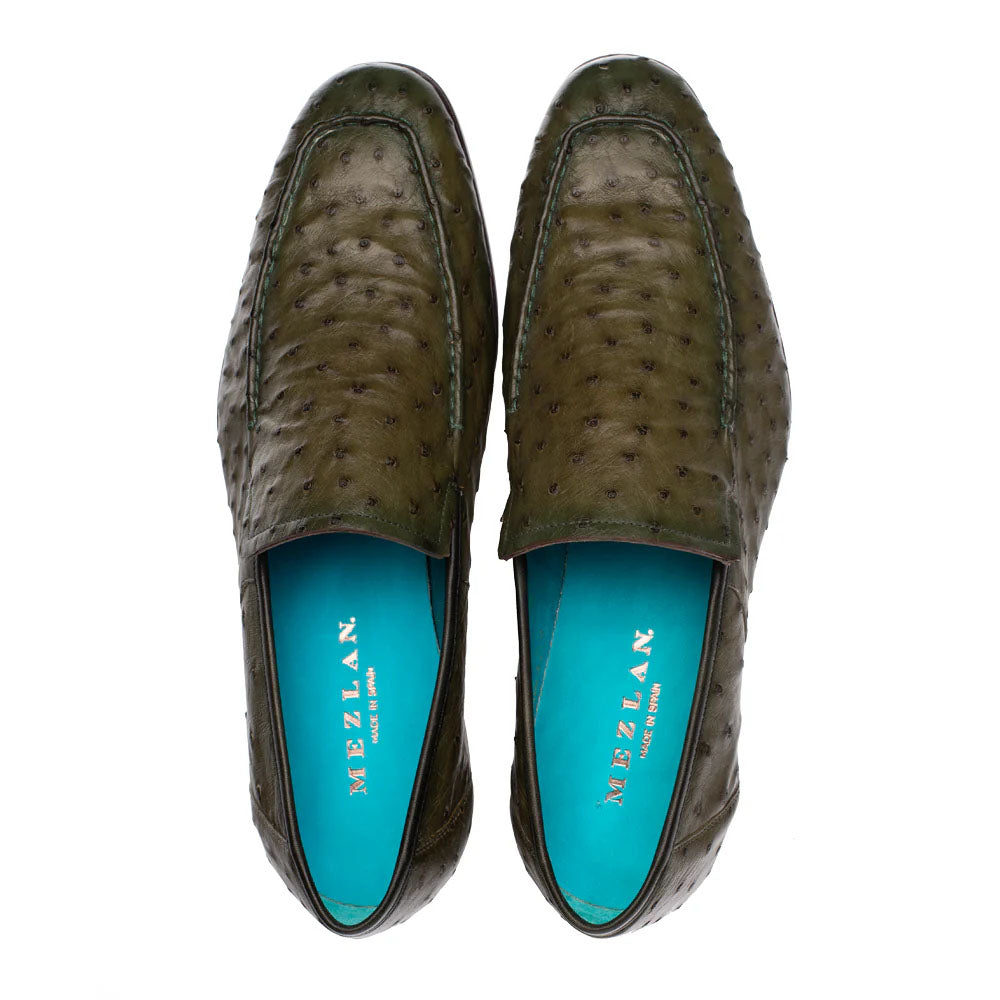 Mezlan Menor Ostrich Slip On Olive (50120-S)