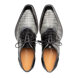 Mezlan Westside Oxford: Two-Tone Croc Luxury Dress Shoe