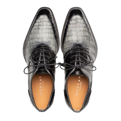 Mezlan Westside Oxford: Two-Tone Croc Luxury Dress Shoe
