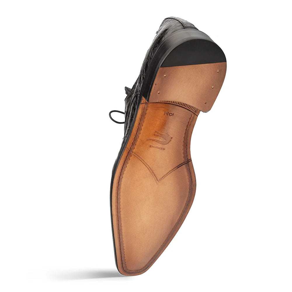 Mezlan Riverside Crocodile Lace-Up Derby Black (50180-F)