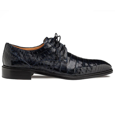 Mezlan Riverside Crocodile Lace-Up Derby Blue (50180-F)