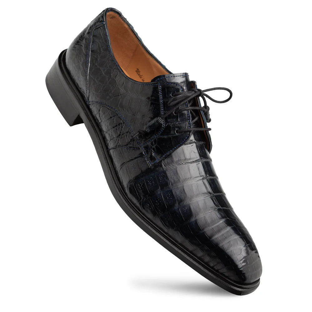 Mezlan Riverside Crocodile Lace-Up Derby Blue (50180-F)