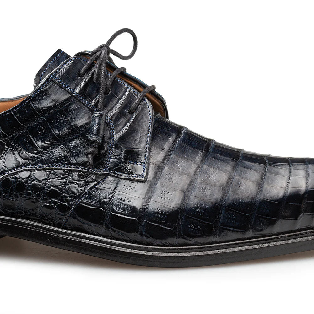 Mezlan Riverside Crocodile Lace-Up Derby Blue (50180-F)