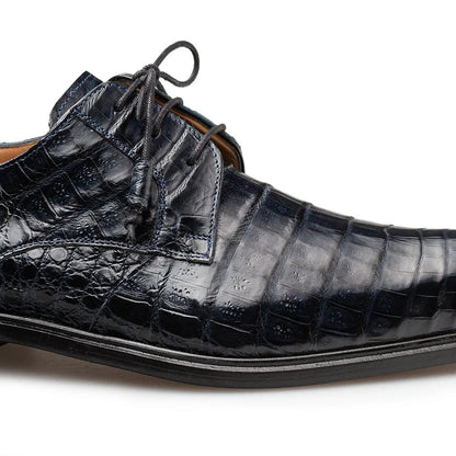 Mezlan Riverside Crocodile Lace-Up Derby Blue (50180-F)