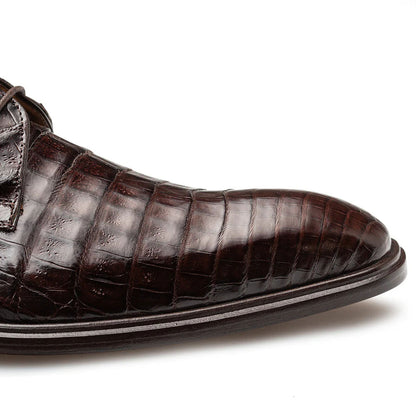 Mezlan Riverside Crocodile Lace-Up Derby Brown (50180-F)