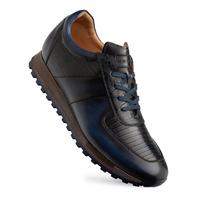 Mezlan Greenwich Calf/Lizard Sneaker - Blue