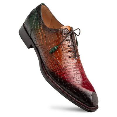 Mezlan Marble Multi-Tone Alligator Oxford Dress Shoe