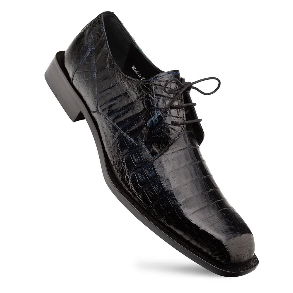 Mezlan Ugo Crocodile Square Toe Lace Up Derby Blue (50200-F)