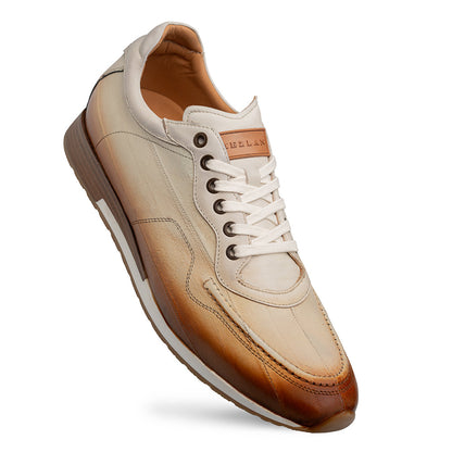 Mezlan Bi-Tonal Eel Dress Sneaker - Luxury Italian Leather Shoes