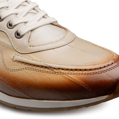 Mezlan Bi-Tonal Eel Dress Sneaker - Luxury Italian Leather Shoes