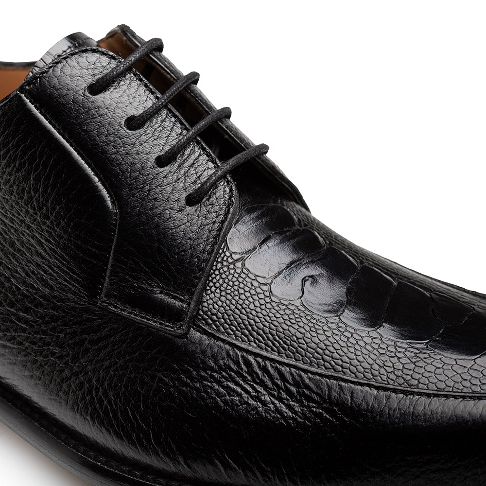 Mezlan Deer & Ostrich Paw Derby - Luxury Leather Shoe