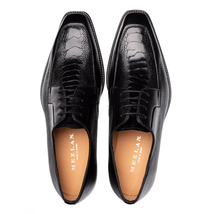 Mezlan Deer & Ostrich Paw Derby - Luxury Leather Shoe