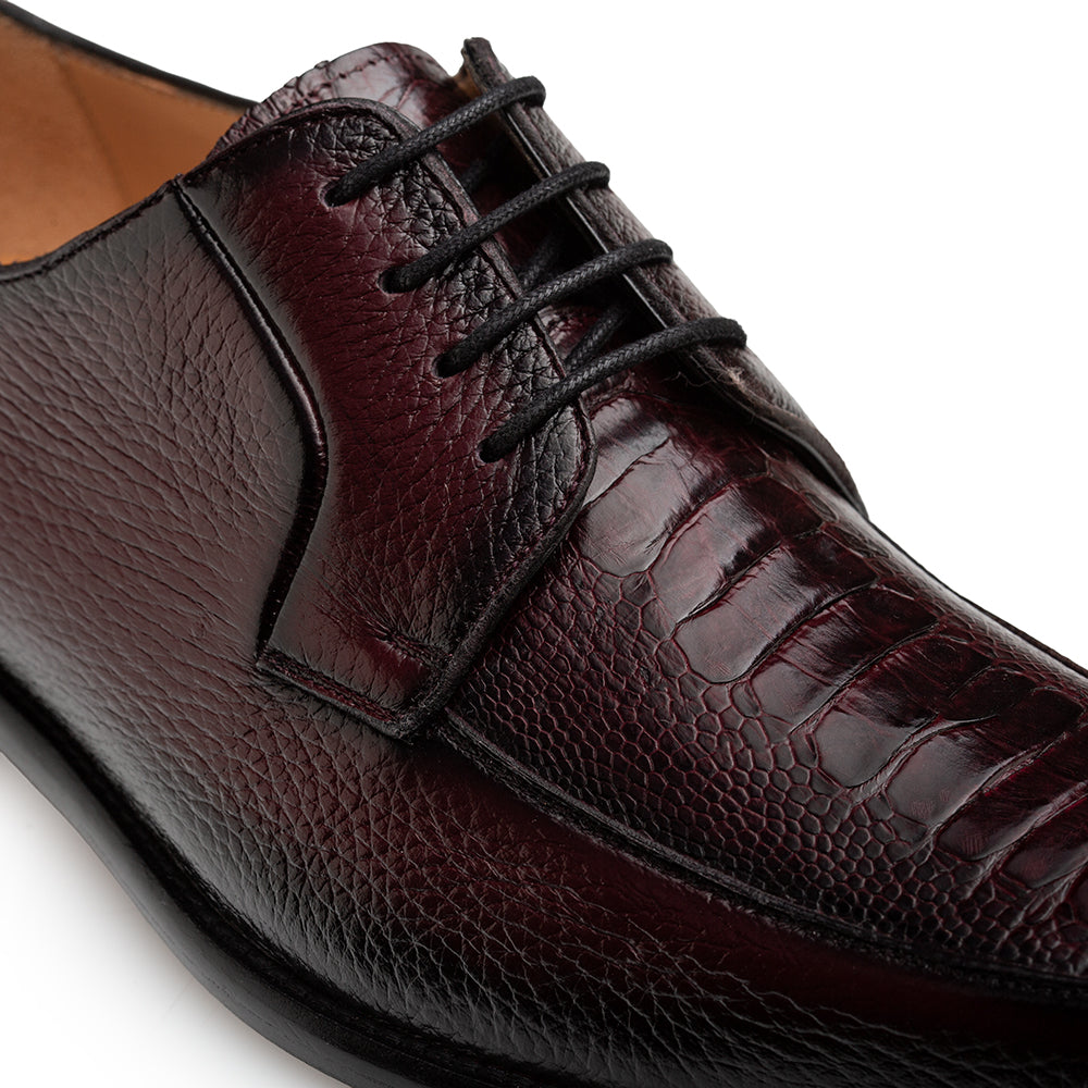 Mezlan Deer & Ostrich Paw Derby - Luxury Leather Shoe